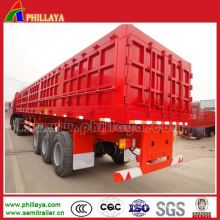 China 60-70cbm Cargo Dump Truck / Semi Box Tipper Trailer